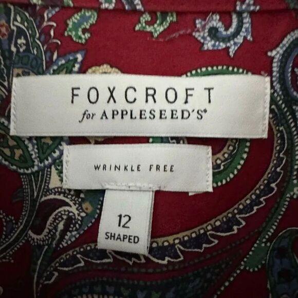 Foxcroft Paisley Button Down Bohemian Wrinkle Free Collar Long Sleeves M #2240 - Picture 6 of 13
